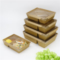 Good quality kraft paper food container with lid